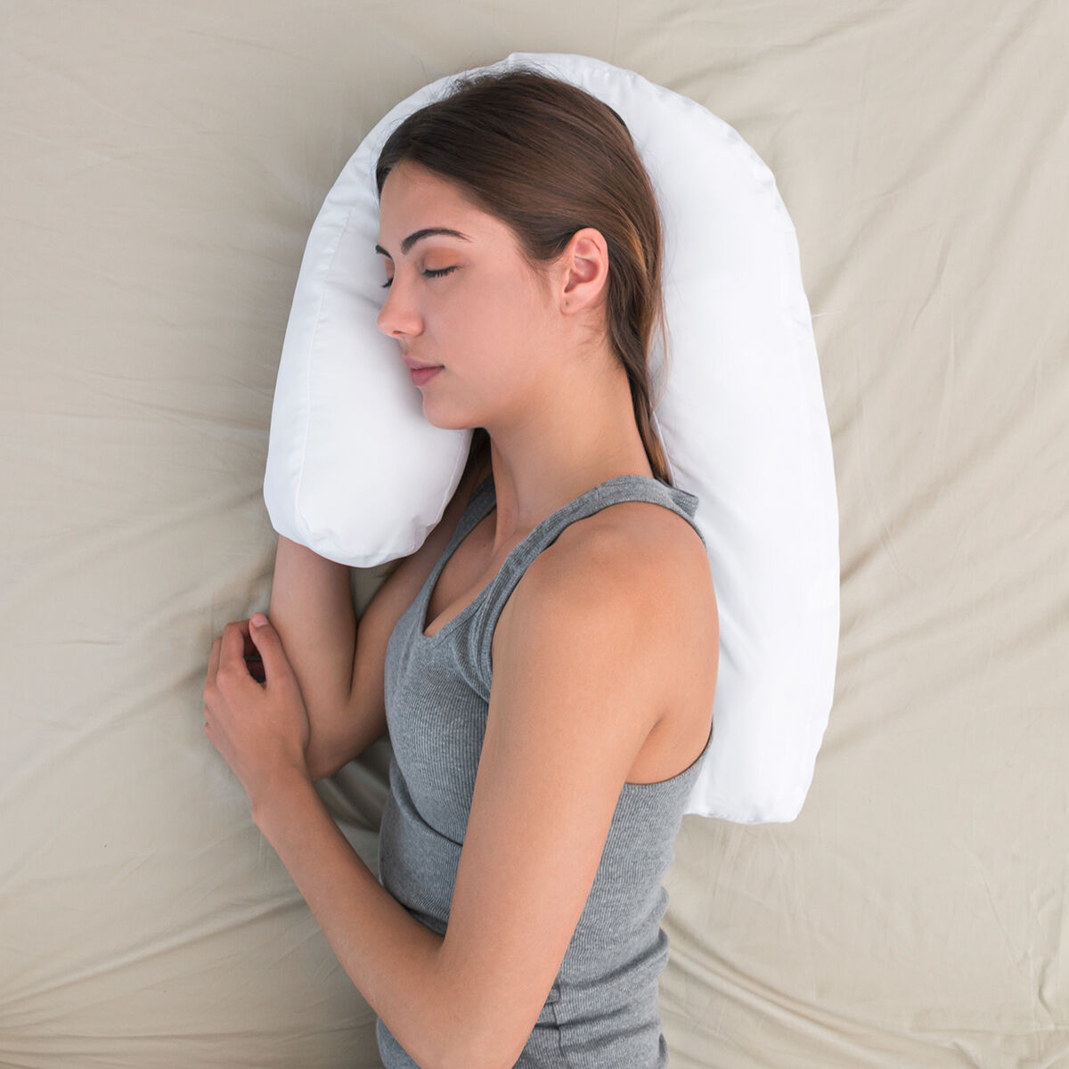 Almofada Ergonómica em U para Dormir de Lado