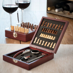 Conjunto de Acessórios para Vinho e Xadrez 37 Peças
