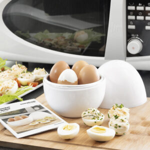 Cozedor de Ovos para Micro-Ondas até 4 Ovos com Receitas