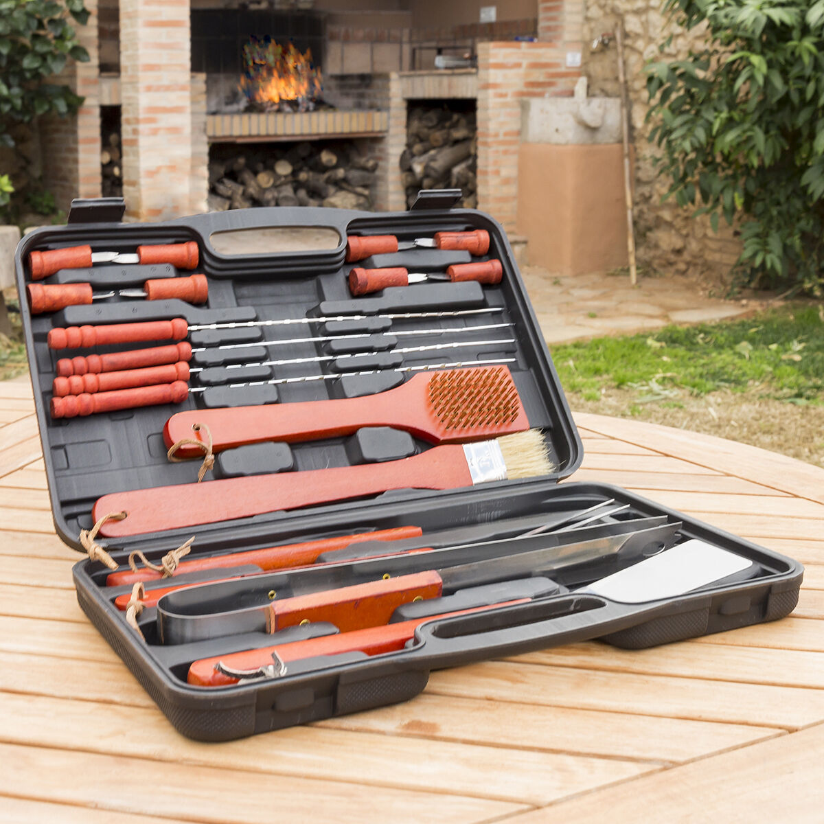 Maleta de Churrasco com 18 Utensílios para Grelhador - Image 2