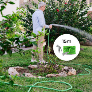 Mangueira de Jardim Extensível 15 m com Pistola 7 Jatos