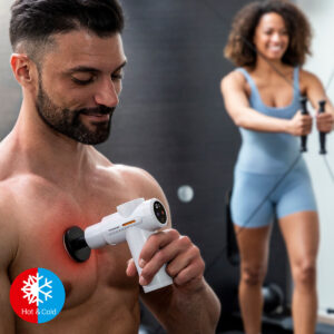 Pistola de Massagem Muscular com Frio e Calor