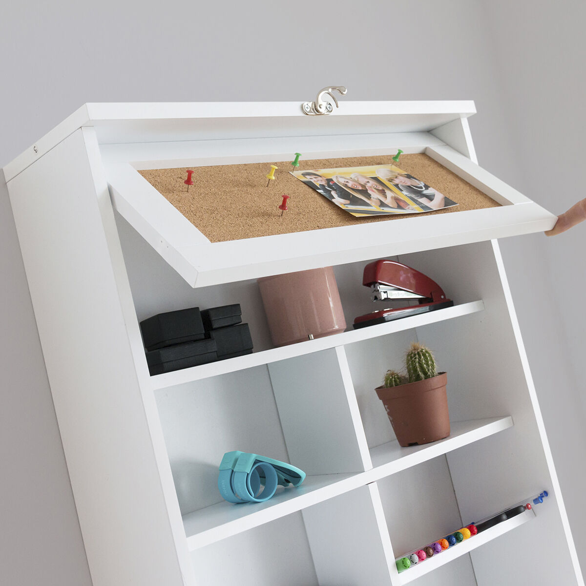 Secretária Rebatível de Parede com Quadro e Cortiça - Image 4