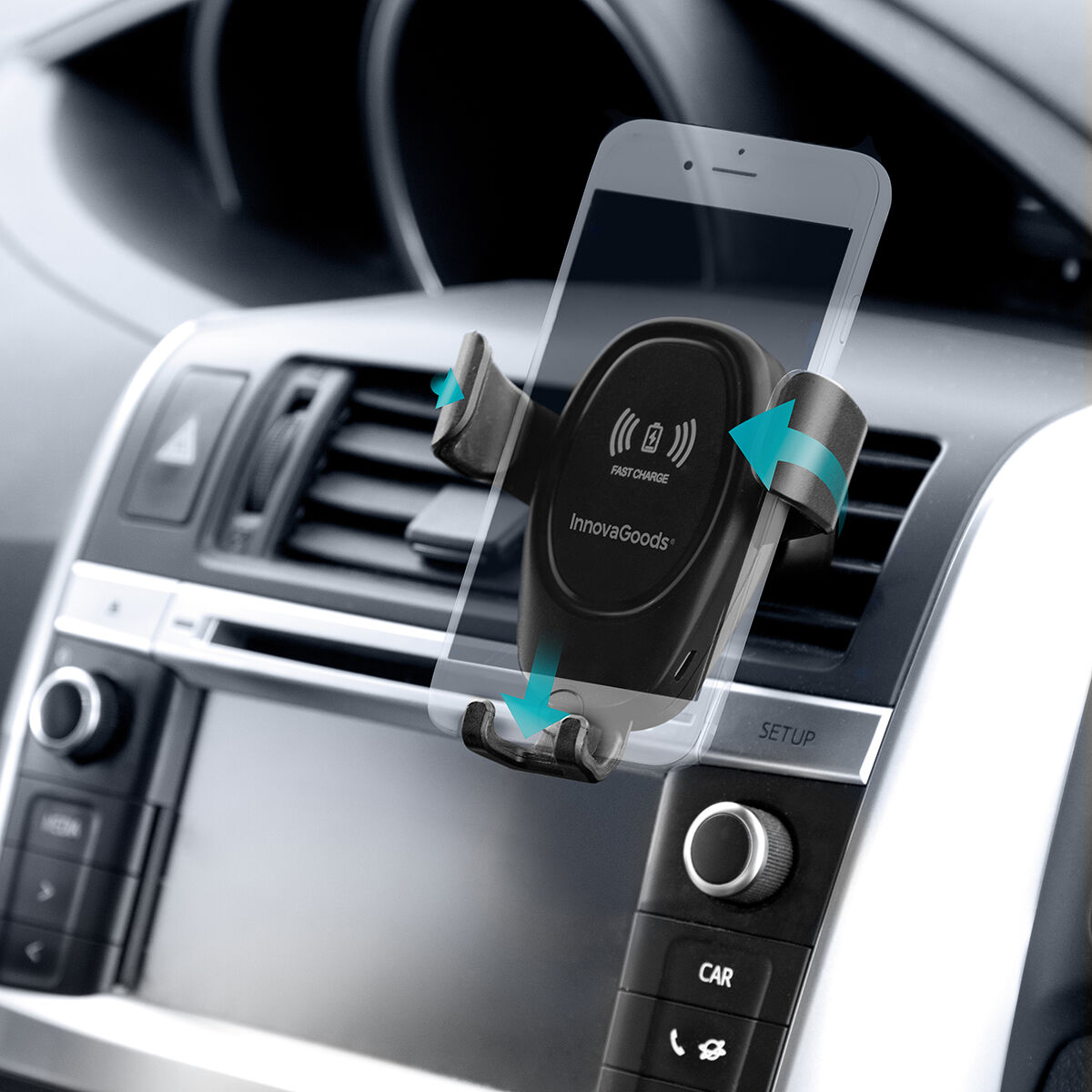 Suporte de Telemóvel para Automóvel com Carregador Sem Fios - Image 5
