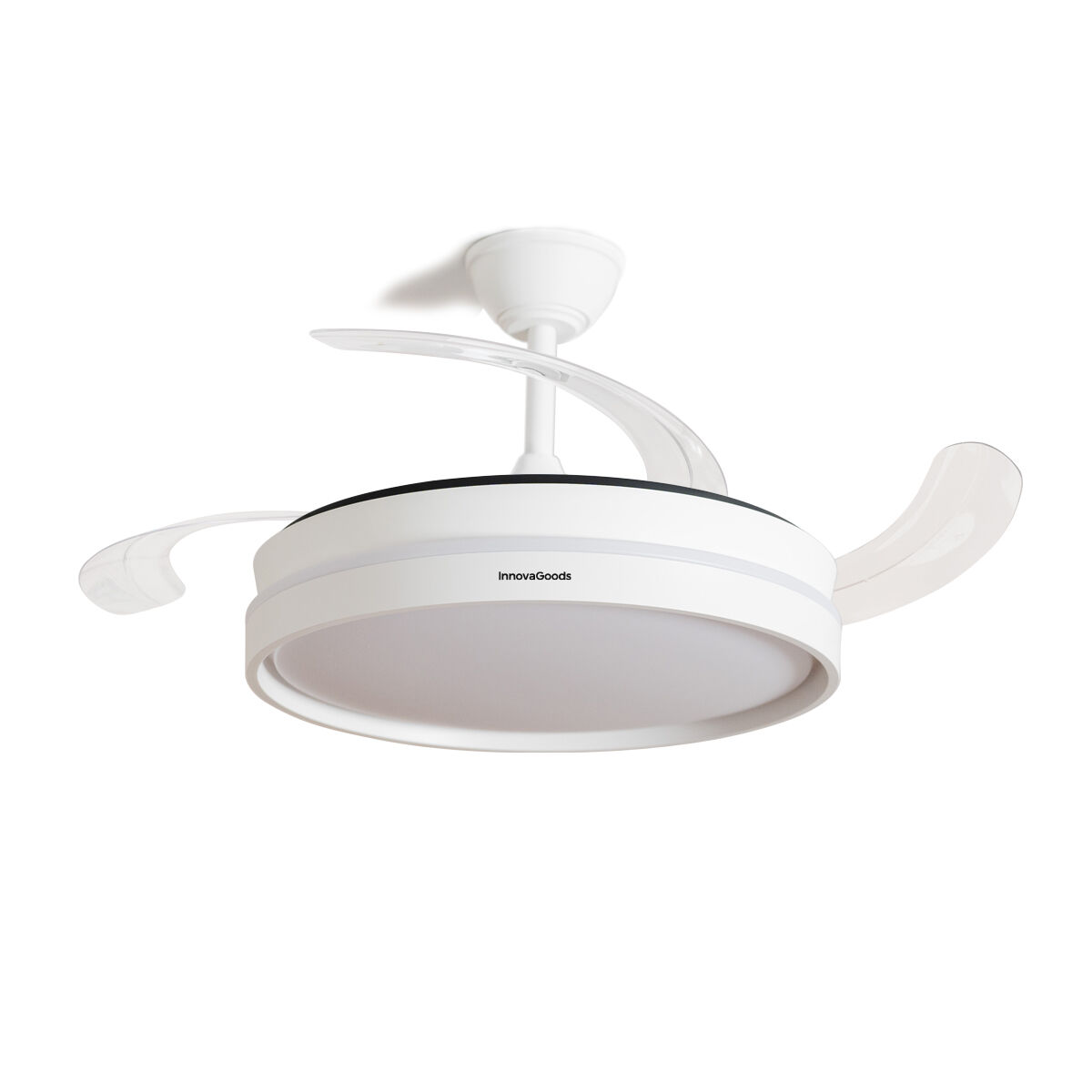 Ventoinha de Teto com Luz LED e 4 Pás Retráteis Branco - Image 17