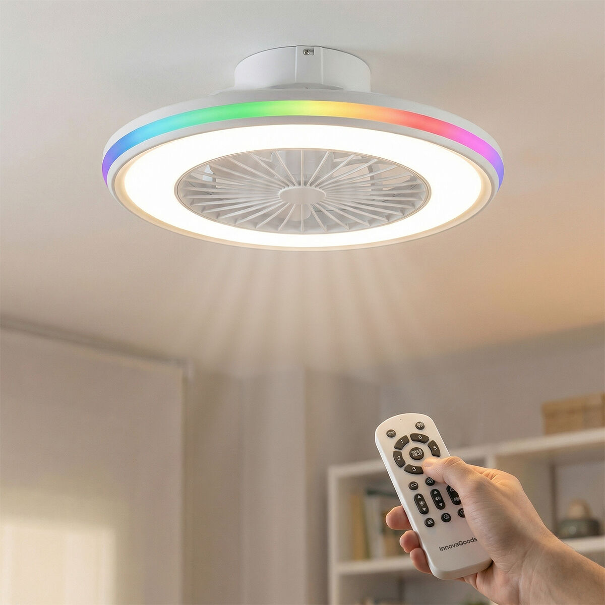 Ventoinha de Teto com Luz LED RGB