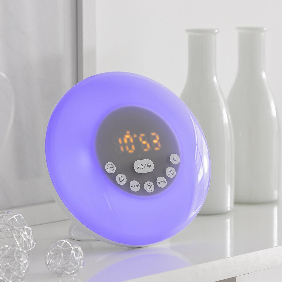Despertador Amanhecer Recarregável com Alta voz InnovaGoods Branco (Recondicionado A)