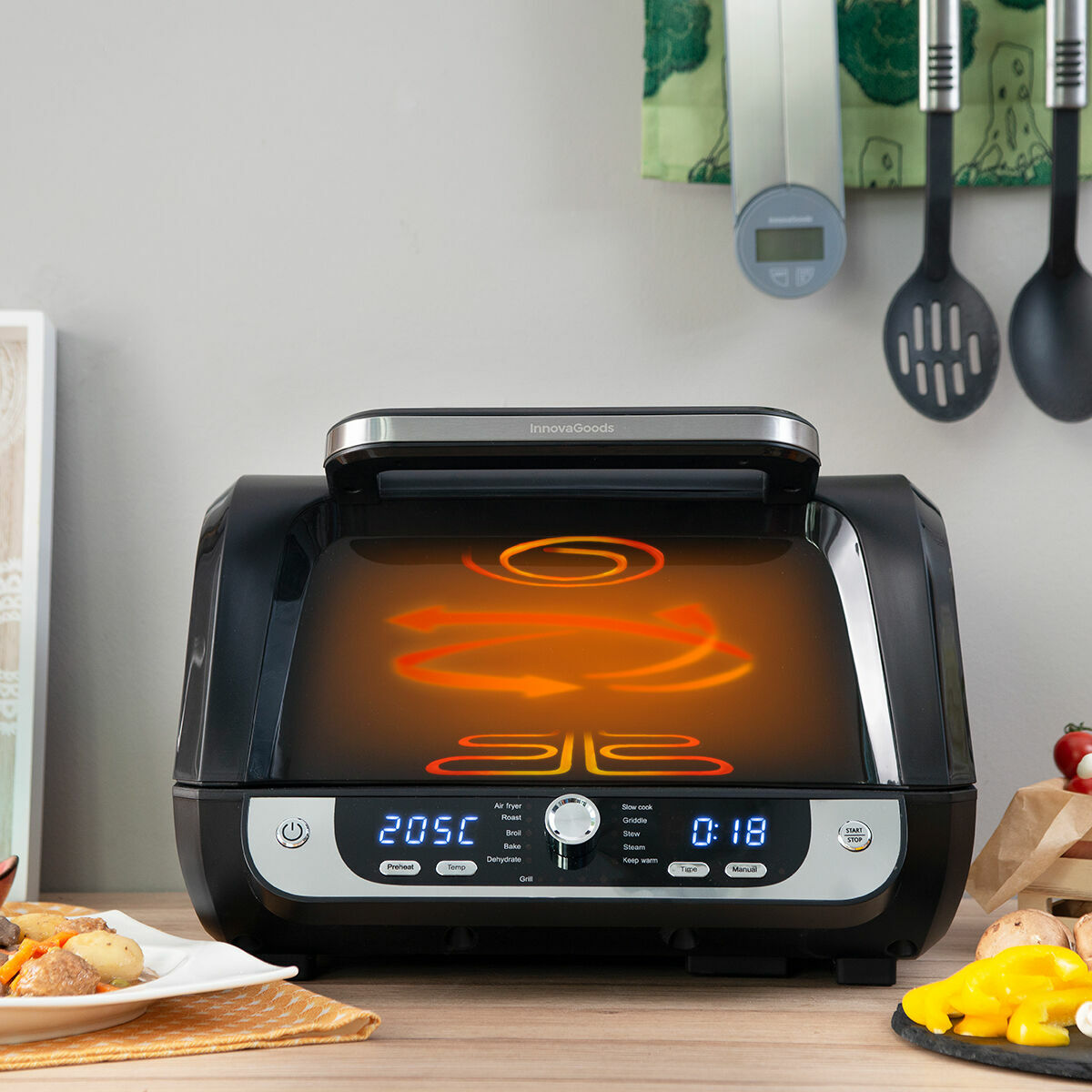Pack Cestos de Silicone com Pincel para Fritadeiras a Ar e Fritadeira de Ar com Grill, Acessórios e Livro de Receitas InnovaGood
