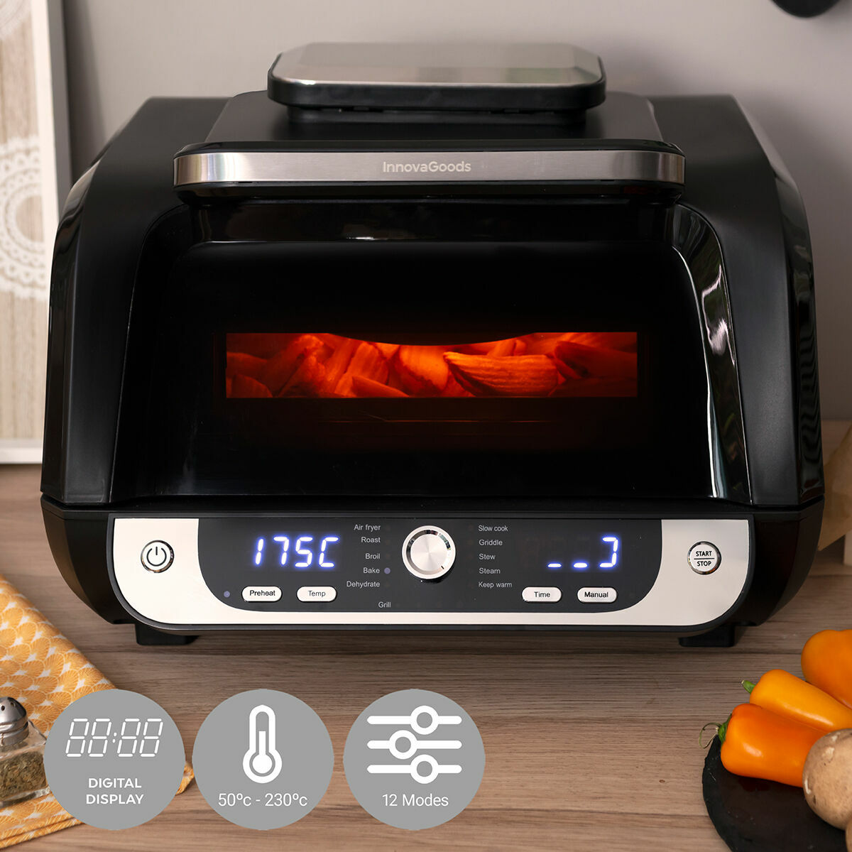 Pack Cestos de Silicone com Pincel para Fritadeiras a Ar e Fritadeira de Ar com Grill, Acessórios e Livro de Receitas InnovaGood