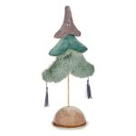 Árvore de Natal Krist+ Azul Multicolor Turquesa Prateado Prata Poliéster Madeira 12 x 43 x 22 cm 22 x 43 x 12 cm