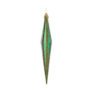 Adorno Natalício Krist+ Vermelho Verde Dourado 3 x 8,5 x 19 cm Alongado