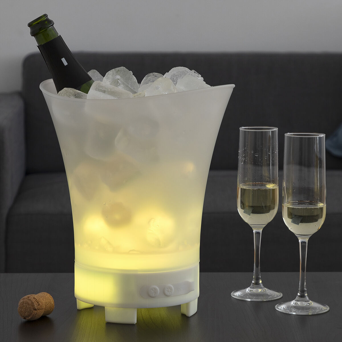 Balde de Gelo LED com Altifalante Recarregável Sonice InnovaGoods
