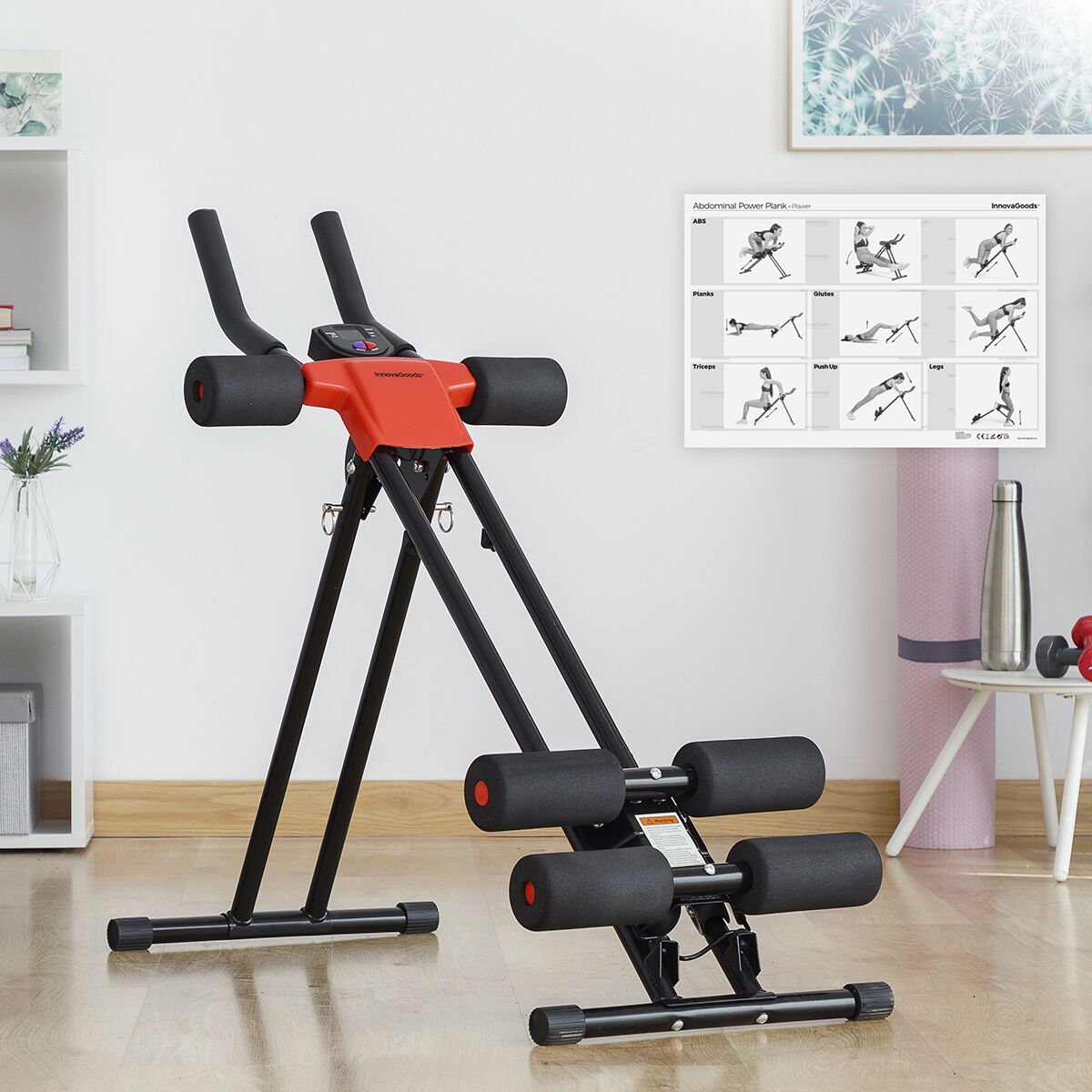 Máquina de Abdominais Rebatível com Guia de Exercícios Plawer InnovaGoods