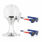 Pack Dispensador de Cerveja Refrigerante InnovaGoods e 2 Óculos de Sol Enroláveis Sunfold France
