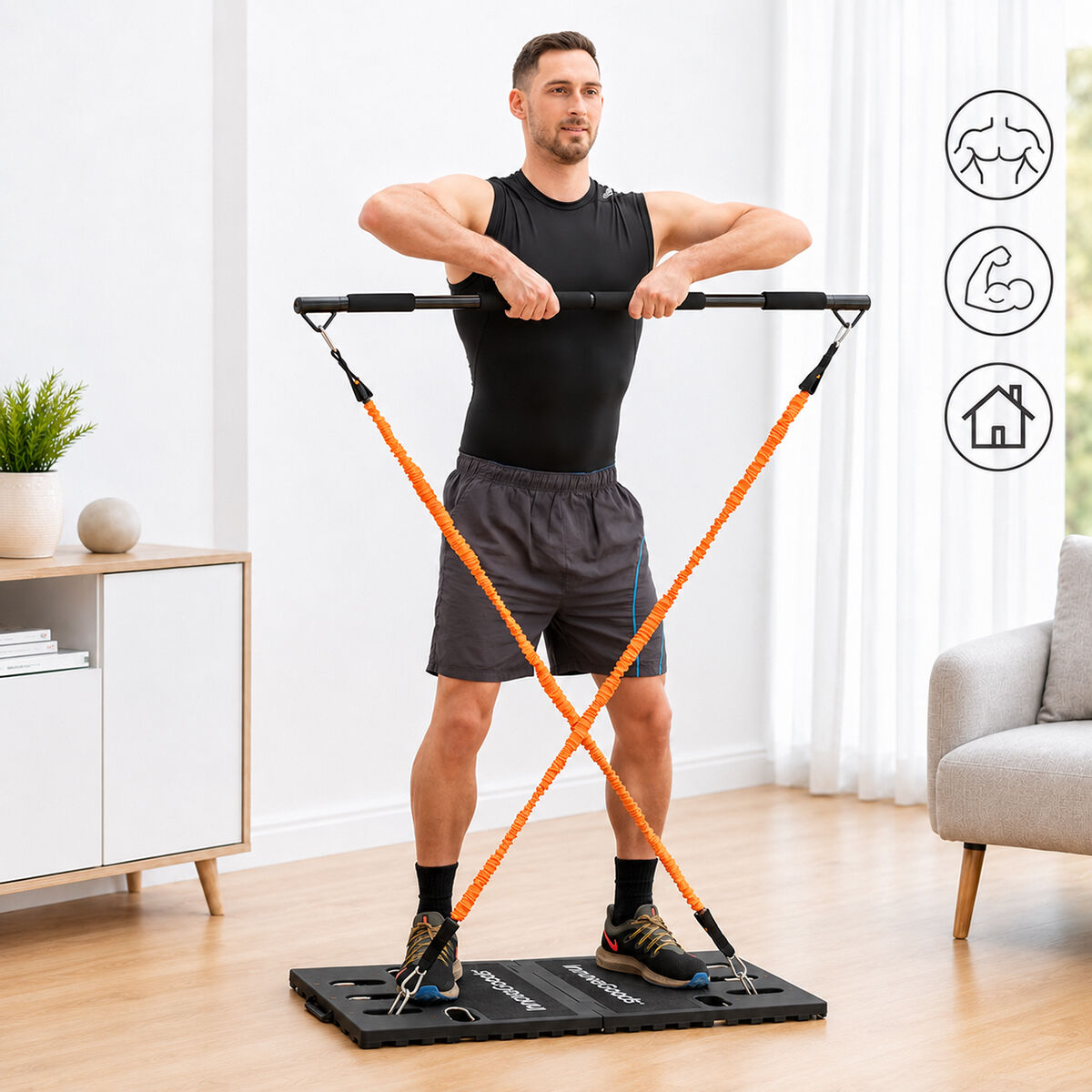 Sistema de Treino Integral Portátil com Guia de Exercícios Gympak Max InnovaGoods