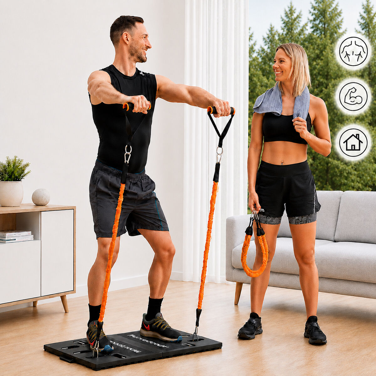 Sistema de Treino Integral Portátil com Guia de Exercícios Gympak Max InnovaGoods