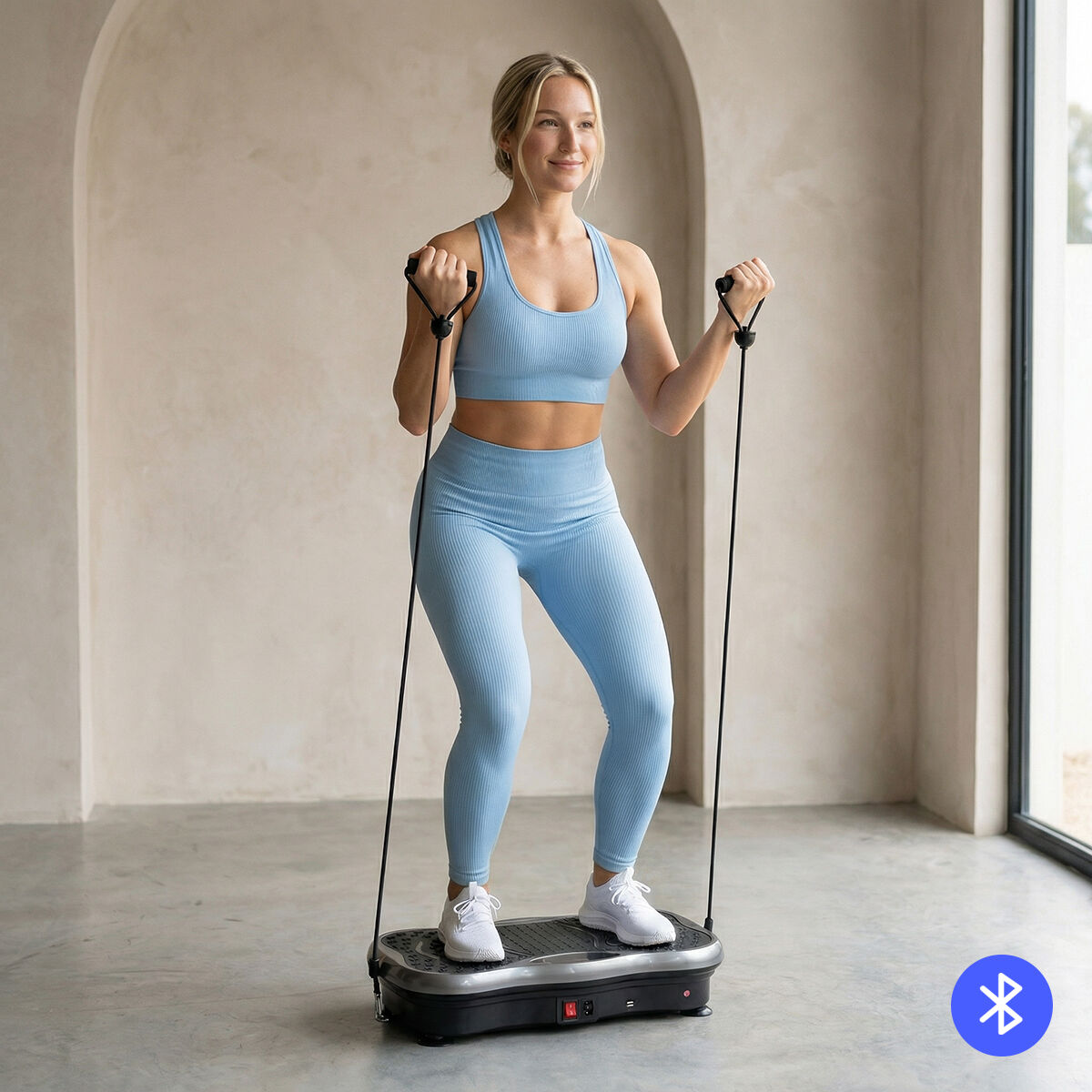 Plataforma Vibratória com Alto-falante, Bandas de Resistência e Controle Remoto Vivflow InnovaGoods