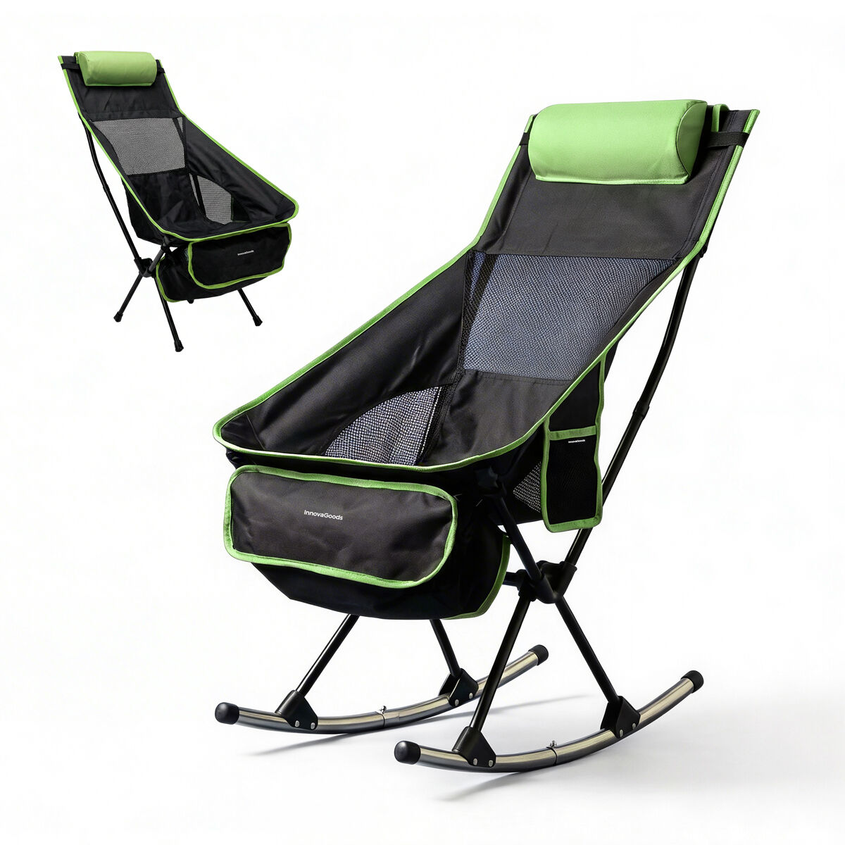 Cadeira de Camping Dobrável 2 em 1 com Bolso, Almofada e Bolsa de Transporte Trillow InnovaGoods