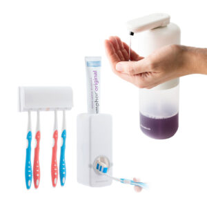 Pack Dispensador de Pasta Dental com Suporte para Escovas e Dispensador Automático InnovaGoods
