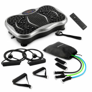 Pack Plataforma Vibratória com Altifalante, Controlo Remoto e Bandas de Resistência com Guia de Exercícios InnovaGoods