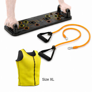 Pack Tábua de Flexões Push-Up com Bandas de Resistência e Colete Sauna Homem XL InnovaGoods