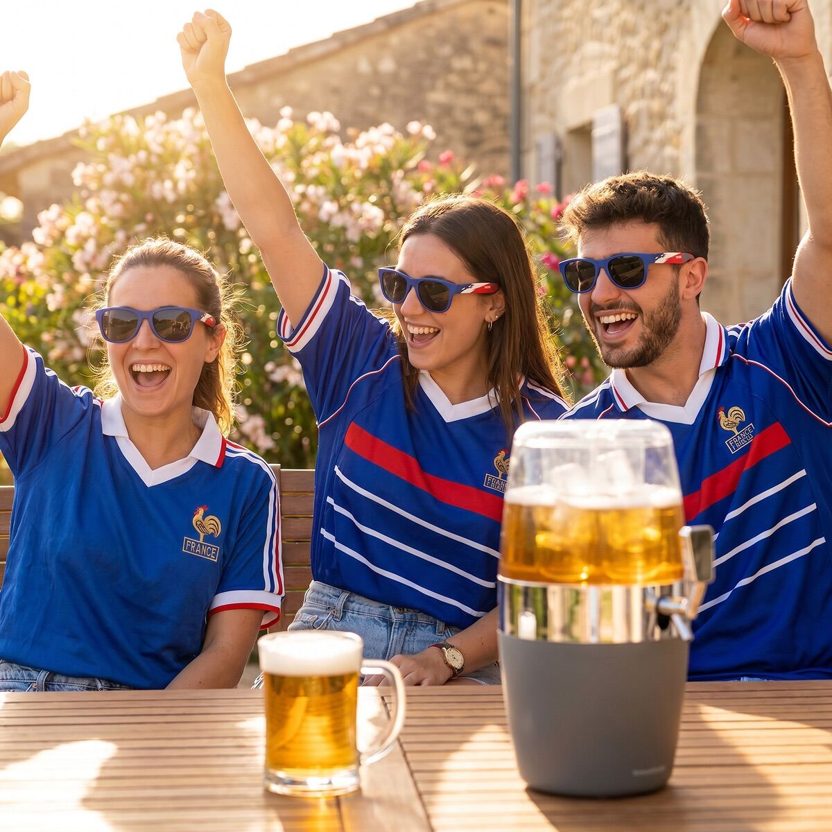 Pack Dispensador de Cerveja Refrigerante InnovaGoods e 2 Óculos de Sol Enroláveis Sunfold France